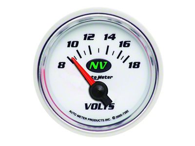 Auto Meter Voltmeter 52.4mm Short Sweep Electric 8-18 Volts - 7392