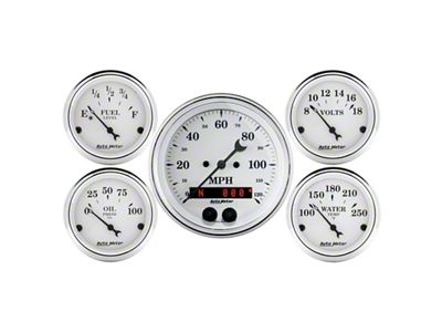 Auto Meter Speedometer 3-3/8in and 2-1/16in 5 Piece Old Tyme - 1650