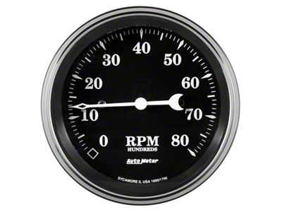 Auto Meter Gauge Tachometer 3 3/8in 8k RPM In-Dash Old - 1790