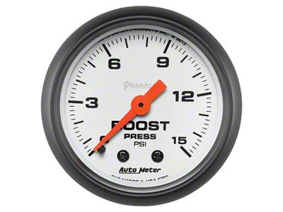 Auto Meter Phantom 52mm 0-15PSI Mechanical Boost Pressure Gauge - 5702
