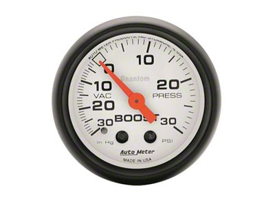 Auto Meter Phantom 52mm 30 PSI Mechanical Boost Gauge - 5703