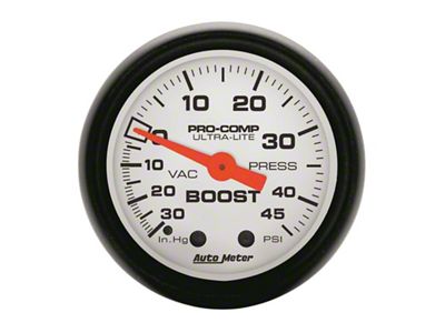 Auto Meter Phantom 52mm 30in Hg-Vac/45PSI Mechanical Vacuum/Boost Gauge - 5708