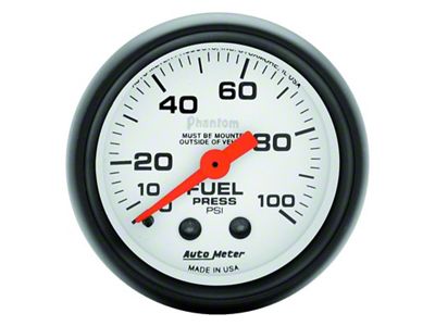 Auto Meter Phantom 52mm 100 PSI Mechanical Fuel Pressure Gauge - 5712