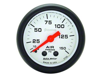 Auto Meter Phantom 52mm 0-150 PSI Mechanical Air Pressure Gauge - 5720