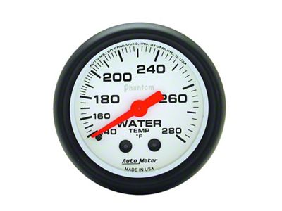 Auto Meter Phantom 52mm 140-280 Deg F Mechanical Water Temp Gauge - 5731