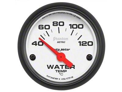 Auto Meter Phantom Series 2-1/16-Inch Water Temperature Gauge; 40-120 Celsius (Universal; Some Adaptation May Be Required)