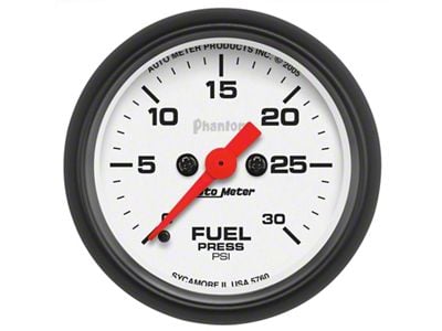 Auto Meter Phantom Fuel Pressure gauge 52mm 0-30 PSI Full Sweep - 5760