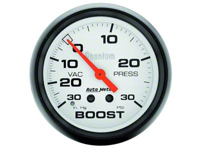 Auto Meter Phantom 66.7mm 30 in Hg-Vac/30PSI Mechanical Vacuum/Boost Gauge - 5803