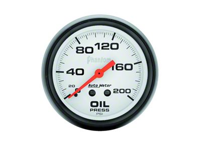 Auto Meter Phantom 66.7mm 0-200 PSI Mechanical Oil Pressure Gauge - 5822