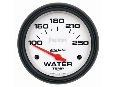 Auto Meter Phantom 66mm 100-250 Deg F Short Sweep Electonic Water - 5837