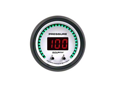 Auto Meter 52.4mm White Switchable 0-1600 PSI/0-110 BAR Fluid Pressure Phantom - 6752-PH