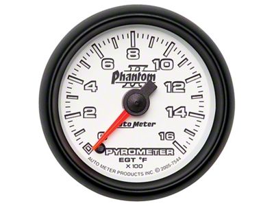 Auto Meter Phantom II 52.4mm Full Sweep Electronic 0-1600 Def F - 7544