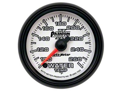 Auto Meter Phantom II 52mm Full Sweep Electronic 100-260 Deg F - 7555