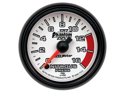 Auto Meter Phantom II 2-1/16in 0-1600 PSI Electrical Nitrous Pressure Gauge - 7574