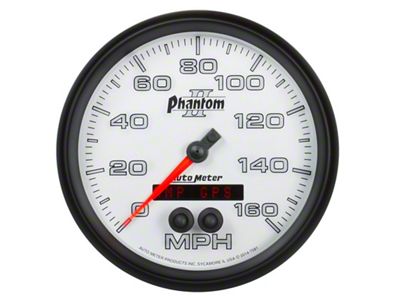 Auto Meter Phantom II 5in 0-140MPH In-Dash Electronic GPS Programmable Speedometer - 7581