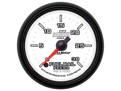 Auto Meter Phantom 52mm Full Sweep Electronic 0-30; 000 PSI Diesel Fuel - 7586