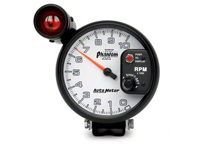 Auto Meter Phantom II Series 5-Inch Pedestal Tachometer with Shift Light; 0-10000 RPM (Universal; Some Adaptation May Be Required)