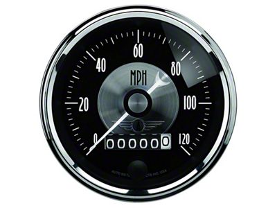 Auto Meter Prestige Series Black 3-3/8in 120mph Electronic Programmable Speedometer Gauge - 2088
