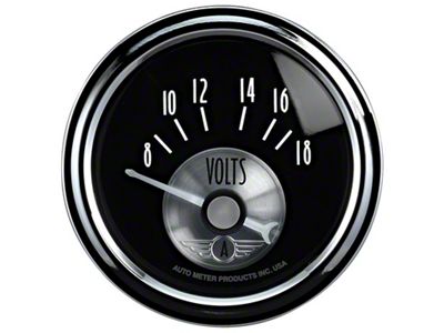 Auto Meter Prestige Series Black 2-1/16in 8-18V Short Sweep Electronic Voltmeter - 2093