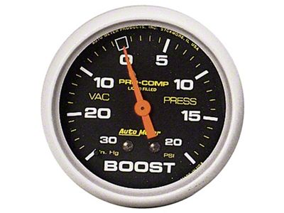 Auto Meter Pro-Comp 30 In Hg/20 PSI Liquid Filled Mechanical Boost - 5401