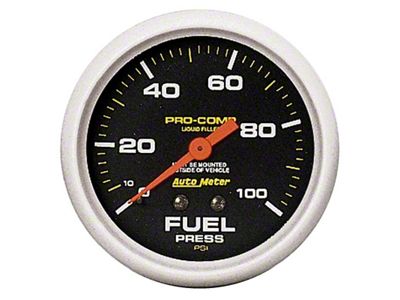 Auto Meter Pro-Comp Series 2-5/8-Inch Fuel Pressure Gauge; 0-100 PSI; Mechanical (Universal; Some Adaptation May Be Required)