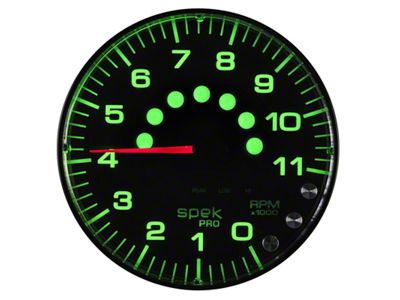 Auto Meter Spek-Pro Gauge Tachometer 5in 11K Rpm W/Shift Light & - P239328