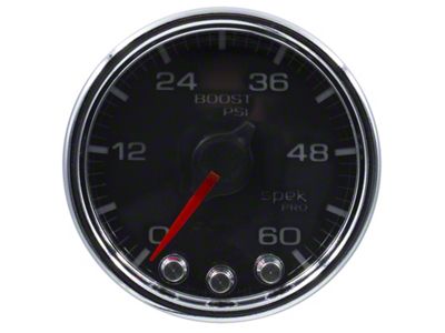 Auto Meter Spek-Pro Gauge Boost 2 1/16in 60psi Stepper Motor W/Peak - P30431