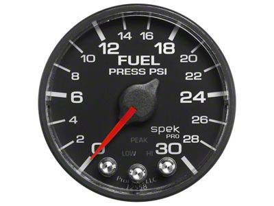 Auto Meter Spek-Pro Gauge Fuel Press 2 1/16in 30psi Stepper Motor - P316328