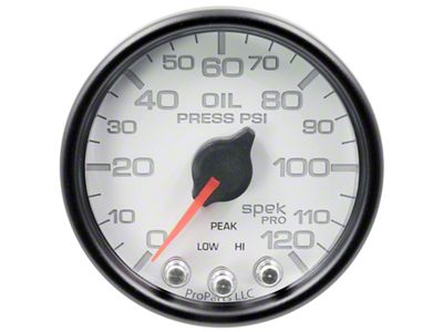 Auto Meter Spek-Pro Gauge Oil Press 2 1/16in 120psi Stepper Motor - P32512