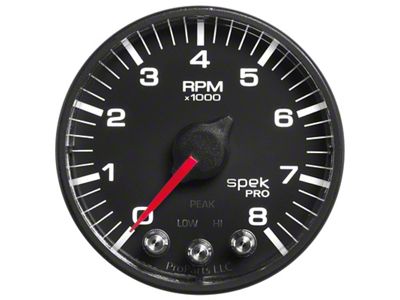 Auto Meter Spek-Pro Black 2 1/16 inch 8K RPM Tach w/ - P334328