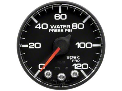Auto Meter Spek-Pro Gauge Water Press 2 1/16in 120psi Stepper Motor - P349328