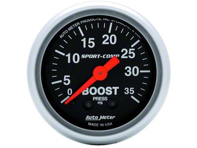 Auto Meter Sport-Comp 52mm 35 PSI Mechanical Boost Gauge - 3304