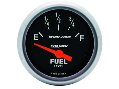 Auto Meter Sport-Comp Series 2-1/16-Inch Fuel Level Gauge; 0 ohm Empty to 30 ohm Full (Universal; Some Adaptation May Be Required)