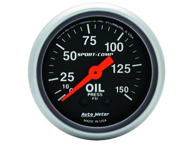 Auto Meter Sport Comp 52mm Mechanical 0-150 PSI Oil Pressure Gauge - 3323