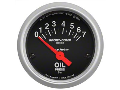 Auto Meter Sport-Comp 52mm 0-7 Bar Short Sweep Electronic Oil Pressure - 3327-M