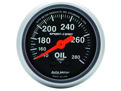 Auto Meter Sport-Comp 52.4mm 140-280 Deg F Mech Oil Temp Gauge - 3341