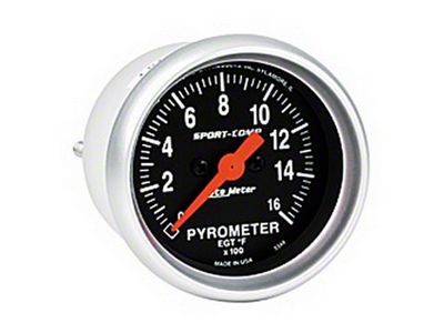Auto Meter Sport-Comp 52mm 0-1600 Deg F Electronic EGT Gauge Kit - 3344