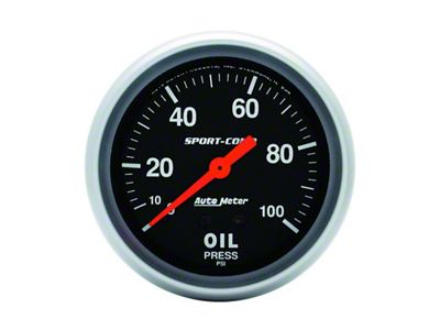 Auto Meter Sport-Comp 66.7mm 0-100 PSI; Mechanical Oil Pressure - 3421