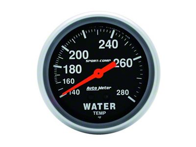 Auto Meter Sport-Comp 66.7mm 140-280 Degree F PSI Mechanical Water Temperature - 3431