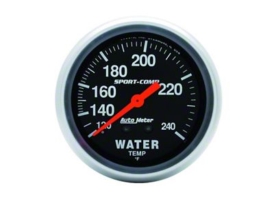 Auto Meter Sport-Comp 2-5/8in 120-240 F Mechanical Water Temp Gauge 12ft - 3433