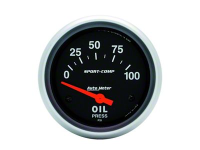 Auto Meter Sport-Comp 66.7mm 0-100 PSI Short Sweep Electronic Oil Pressure - 3522