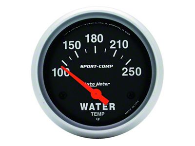 Auto Meter Sport-Comp 66.7mm 100-250 Deg F Short Sweep Electronic Water - 3531