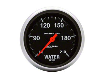 Auto Meter Sport-Comp 2-5/8in Water Temperature 60-210 Degrees F Stepper Motor - 3569