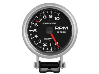 Auto Meter Standard 3-3/4in 10; 000 RPM Pedestal Mount Tachometer Sport Comp - 3700