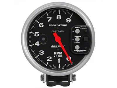 Auto Meter Sport-Comp 5 inch 9000 RPM Pedestal Mount Tachometer w/ - 3966
