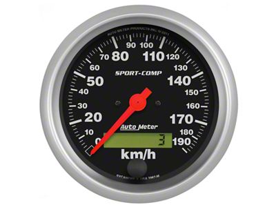 Auto Meter Sport-Comp 3-3/8 inch 190 KPH Electronic Speedometer Gauge - 3987-M