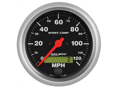 Auto Meter Sport-Comp Series 3-3/8-Inch Programmable Speedometer; 0-120 MPH (Universal; Some Adaptation May Be Required)