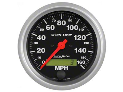Auto Meter Sport-Comp Series 3-3/8-Inch Programmable Speedometer; 0-160 MPH (Universal; Some Adaptation May Be Required)