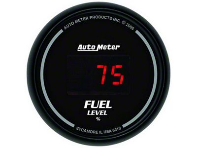 Auto Meter 52mm Black Digital Programmable Empty-Full Fuel Level Gauge - 6310