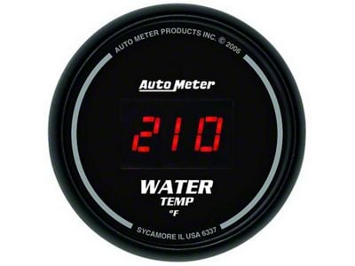 Auto Meter Black 0-300 F Digital Water Temp Gauge - 6337